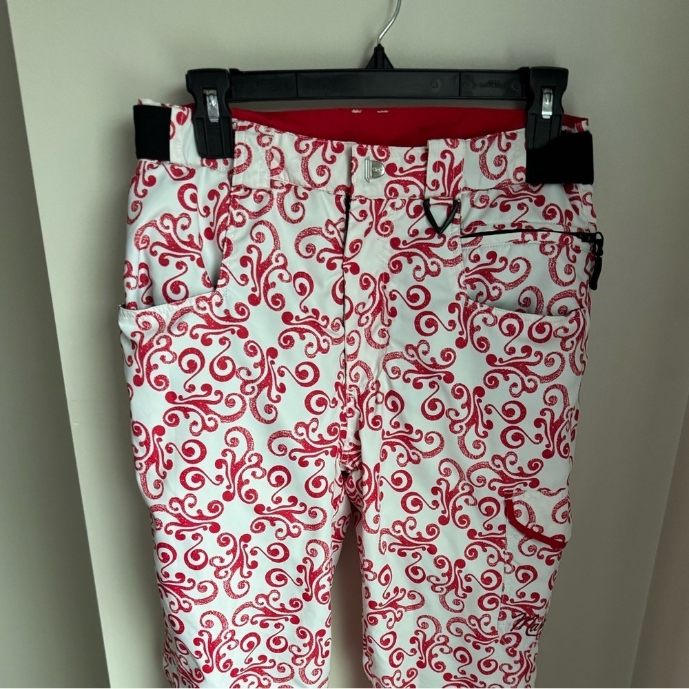 MARKER Junior Girls Red Paisley Ski Pants Size 16 - Picture 2 of 8